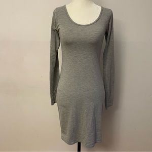 Boohoo Gray Long Sleeve Dress